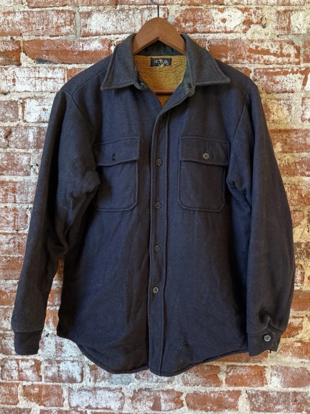 Vintage Frostproof C.P.O. Flannel Overshirt Mens M Navy Wool Workwear